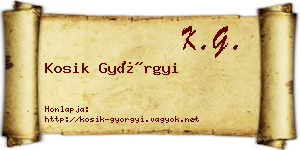 Kosik Györgyi névjegykártya